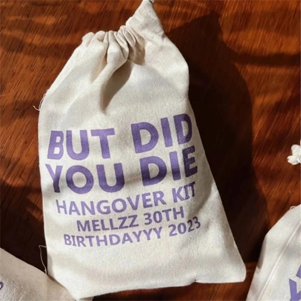 

20 But Did you die Minimal Hangover Kit - Wedding Hangover Kit Bags - Wedding Favor Bags - Wedding Recovery Kit - Survival Kit