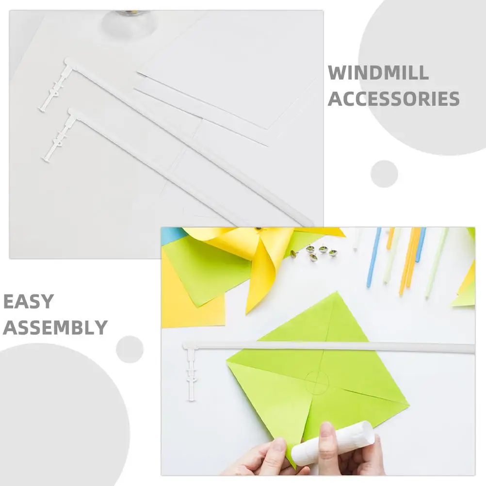 12 ชิ้นอุปกรณ์เสริมกังหันลม DIY Pinwheel Sticks Solid Rod Garden Windmills แท่งพีวีซีอะไหล่