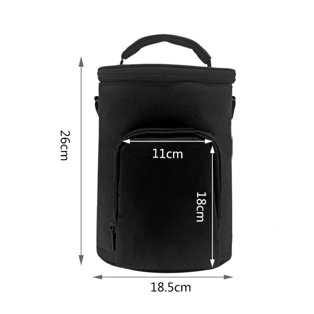 1PC Canvas Portable Cooler Lunch Bag Round Oxford Insulated Picnic Bag Fashion Food Picnic Lunch Box Bag for Men Women Kids