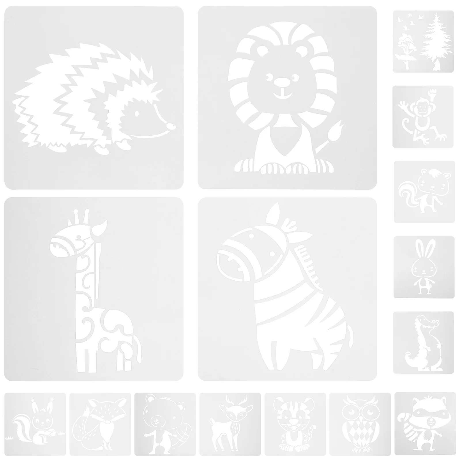 16 قطعة من استنسل رسم الأطفال، قوالب رسم الحيوانات، أدوات صياغة مادة الحيوانات الأليفة المتينة لفن الرسم بنفسك