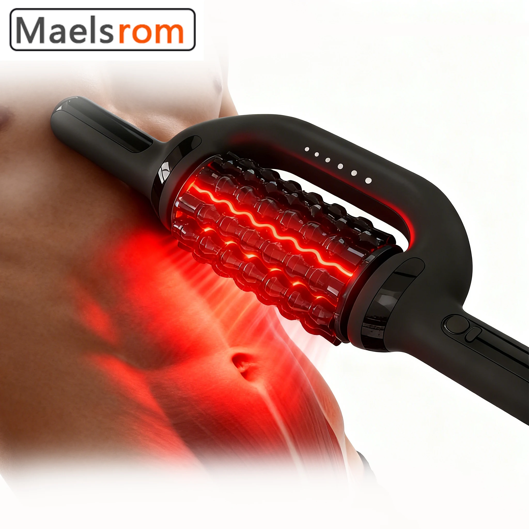 Electric Roller Massage Impactor Deep Tissue Red Light Rechargeable Muscle Relaxer for Athletes Full Body Fatigue Relief