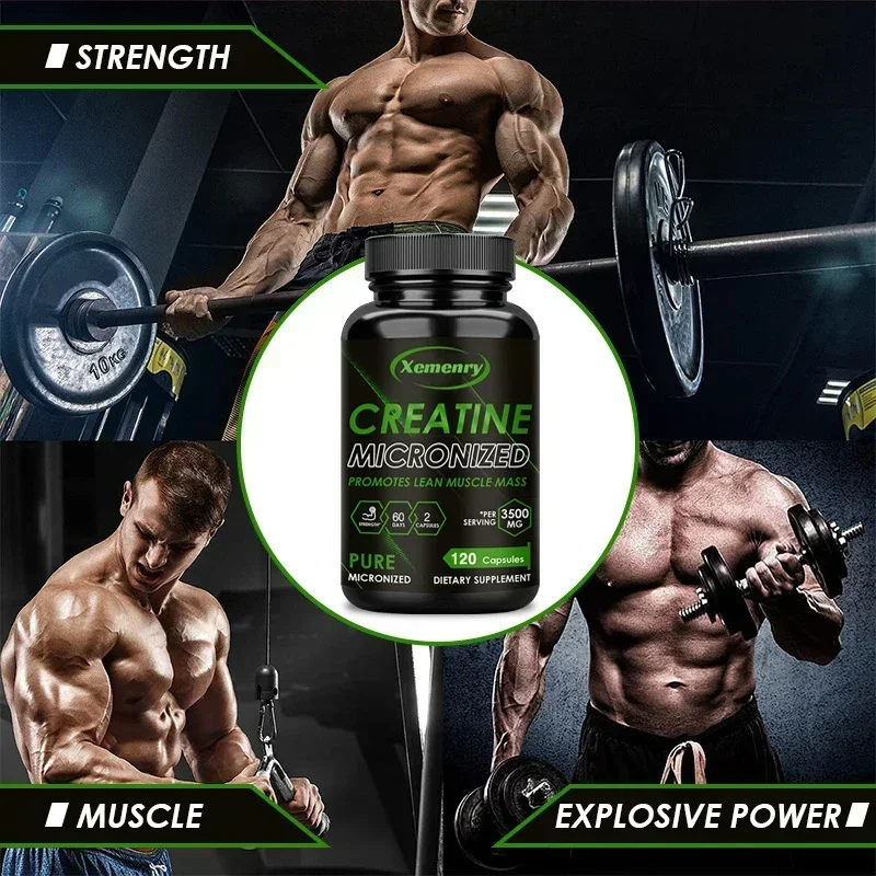 Creatine Monohydrate Capsules for Enhance Muscle Mass Strength & Performance Improvement Workout Recovery Mass Gainer
