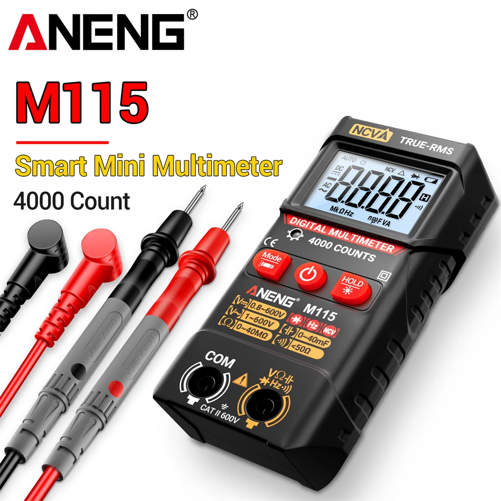 

ANENG M115 Multimeter 4000-Count Digital Display Tester with Capacitance & Hz Frequency Measurement Multi-Function Testing Tools