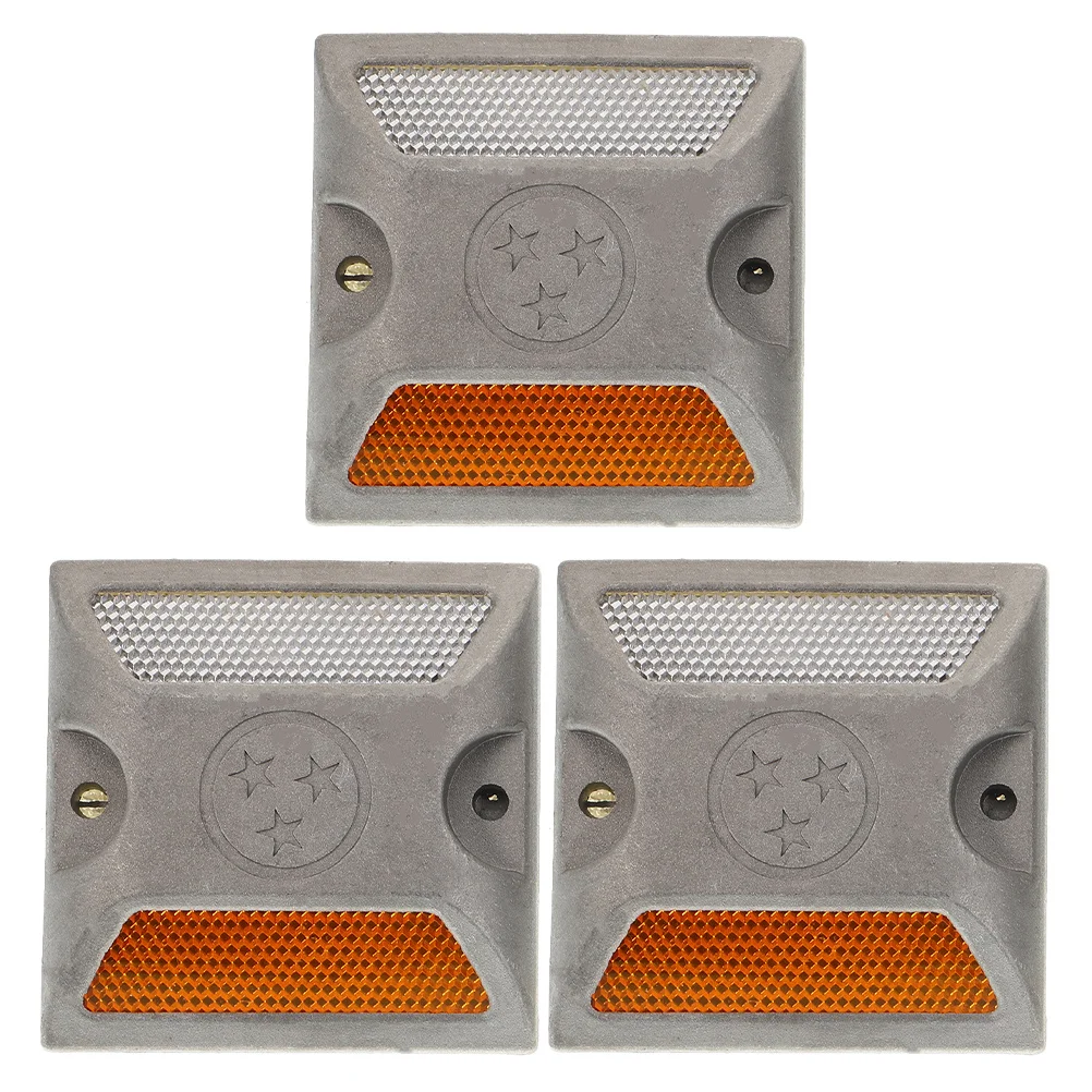3Pcs Road Reflectors Durable Pavement Markers Nighttime Visibility Emergency Reflector Outdoor Safety Road Markers