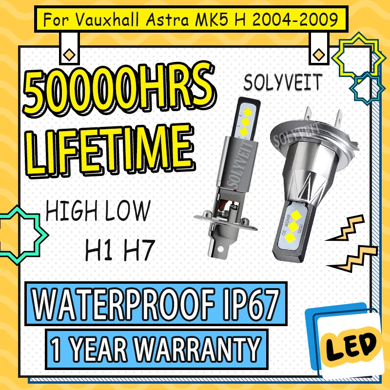 

Clear Night Vision Shockproof Design reliable LED headlight high low beam For Vauxhall Astra MK5 H 2004 2005 2006 2007 2008 2009