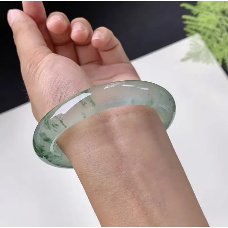 

Ice type medium width round quartzite women jade bracelet jade bangle high quality jade bracelet bangle bangles for women green