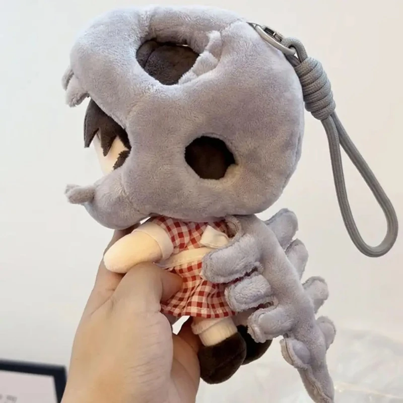 2026 3D Dinosaur Skeleton Plush Keychain | Soft Novelty Dinosaur Skeleton Costume Head Accessory for Bag & Backpack