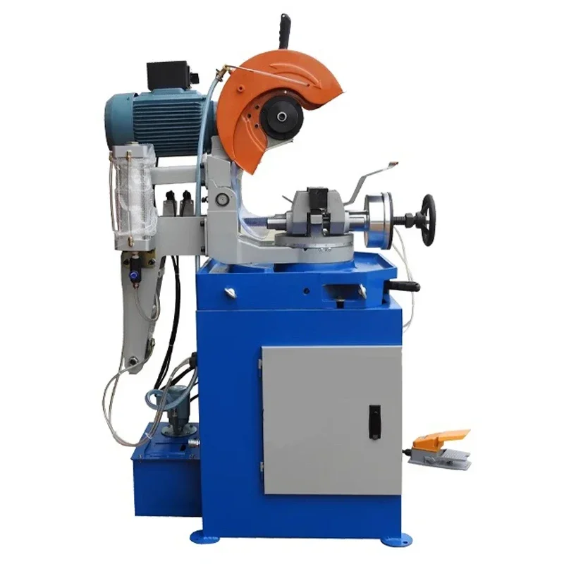 220v 1ph 50hz Pneumatic Pipe Cutter Semi-Automatic Vertical Stainless Steel Metal Tube Angle Cutting Machine