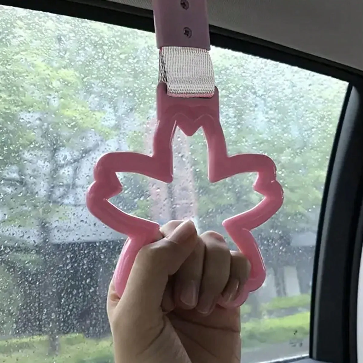 1 colourful cherry blossom car roof handle with warning trailer strap and rear bumper ring