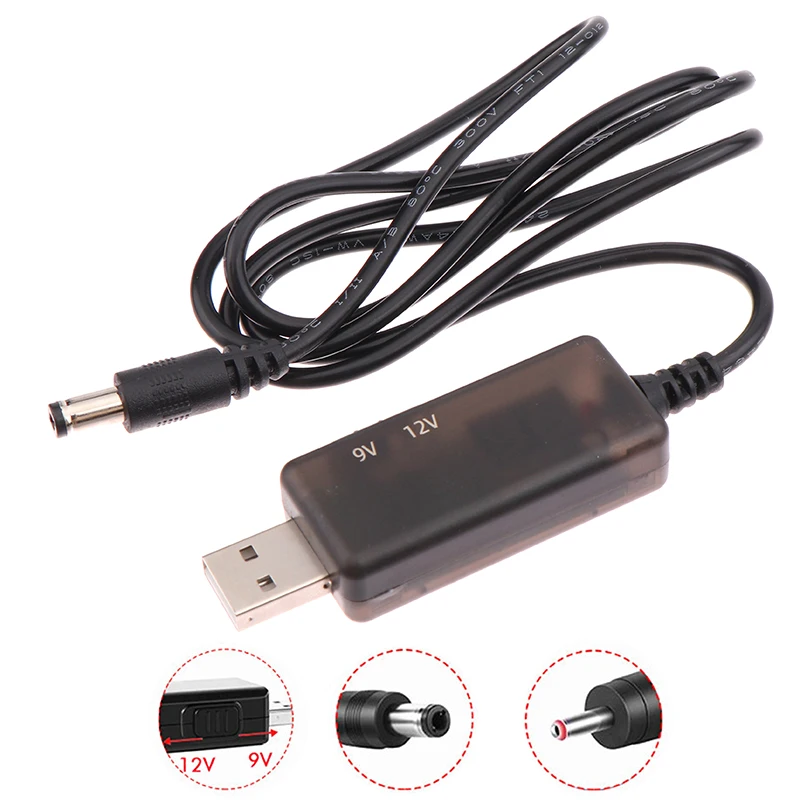 Konverter Step-up USB, 1 Set catu daya/pengisi daya/konverter daya USB Boost DC 5V ke 9V 12V kabel konverter Step-up dengan konektor 3.5mm