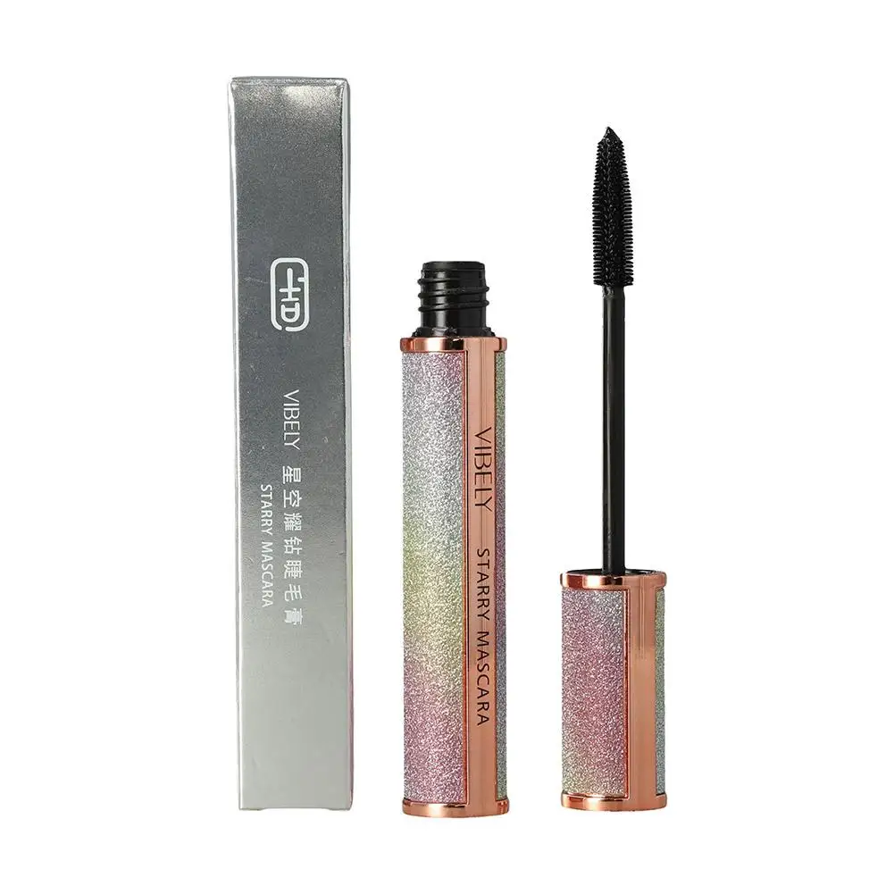 Mascara allungante nero spesso fibra di seta ciglia Waterproof 3D Sky Extension Starry Eyelash Makeup Mascara cosmetico X2U5