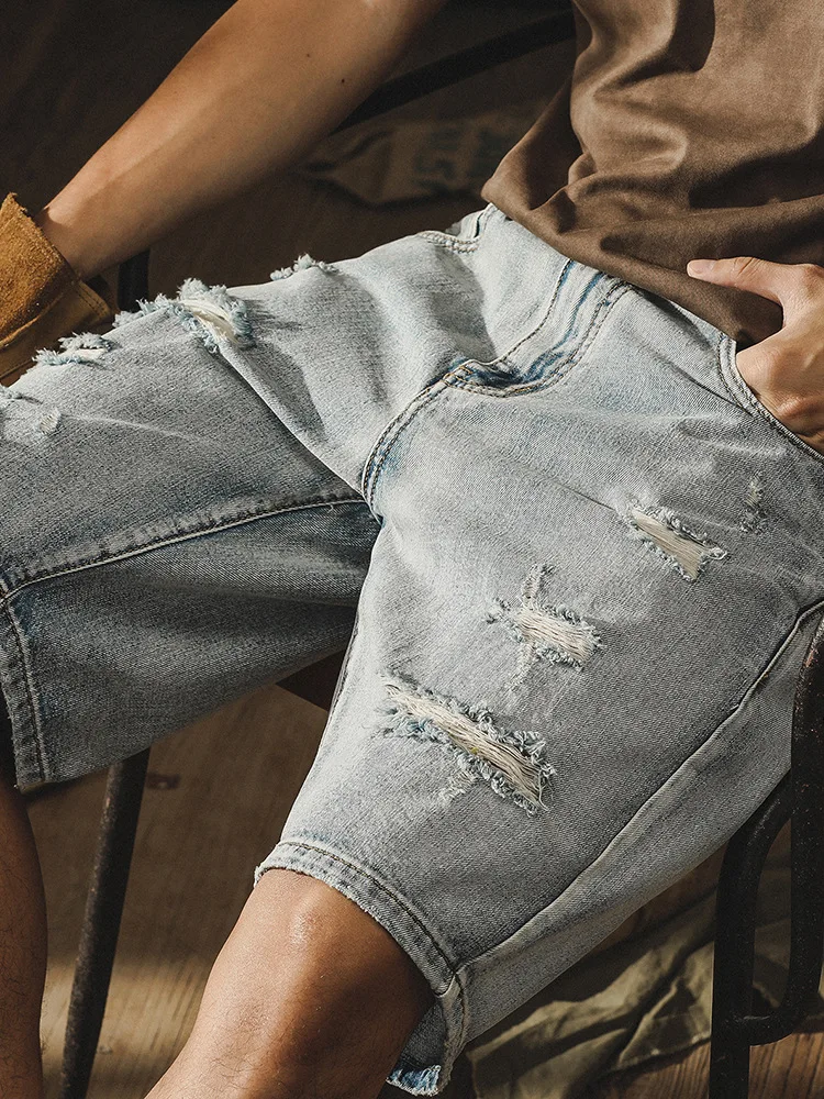 

Мужские джинсовые шорты Jerry в американском ретро-стиле, летние, новые, свободные, больших размеров, модные, укороченные, молодежные, хлопковые...