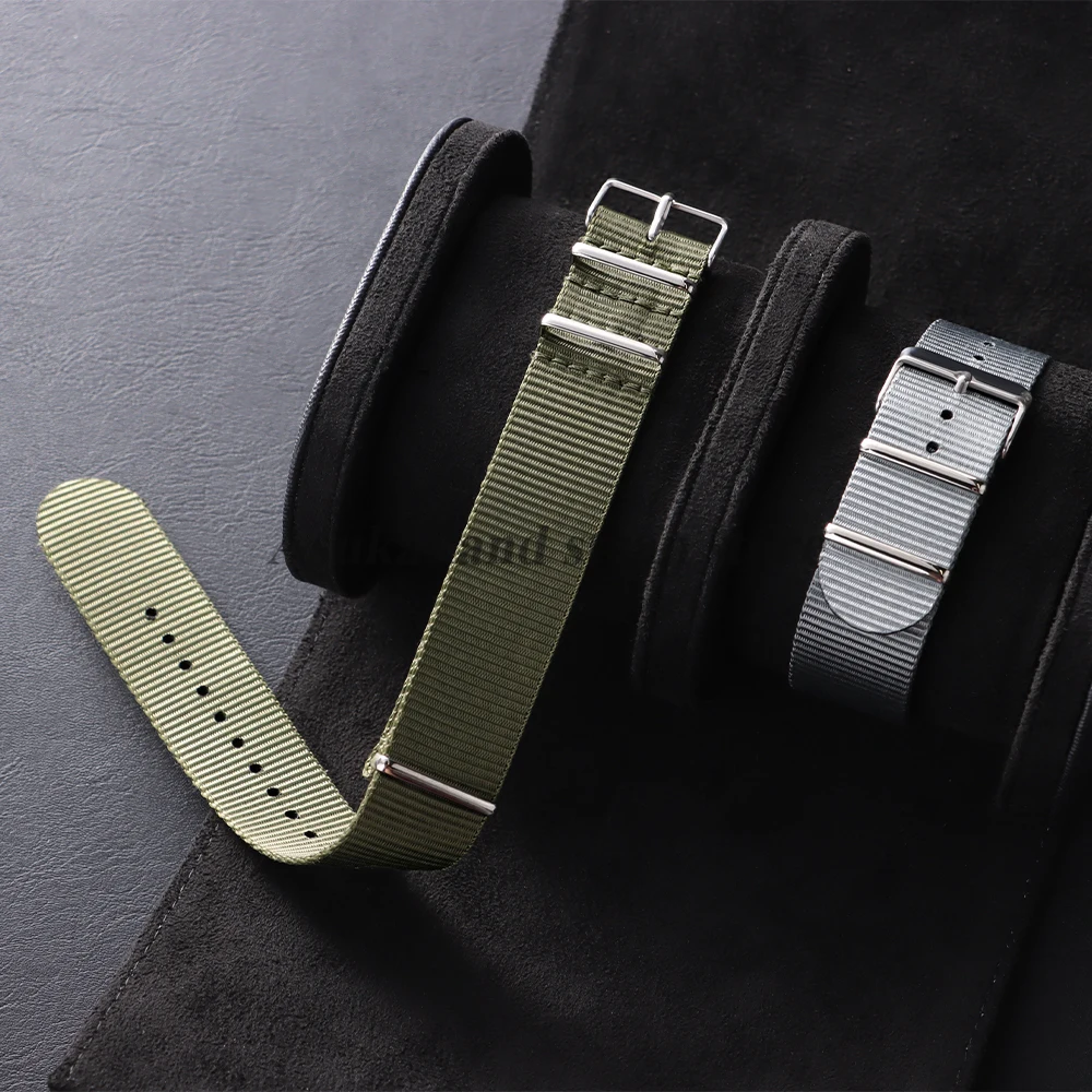 Premium High Density Durable Fabric Braid Nylon Watch Straps 18mm 20mm 22mm Soft Nylon Watch Bands Sport Wristband Accessories