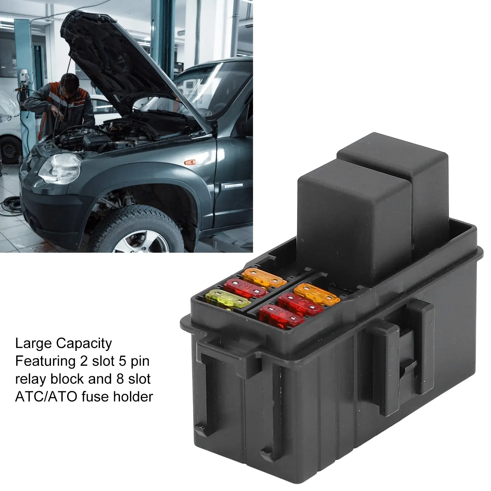 Relay Box with 12VDC 30A 5 Pin Relays and 5A 10A 20A  for Car Boat 12V  Relay Box  and Relay Box