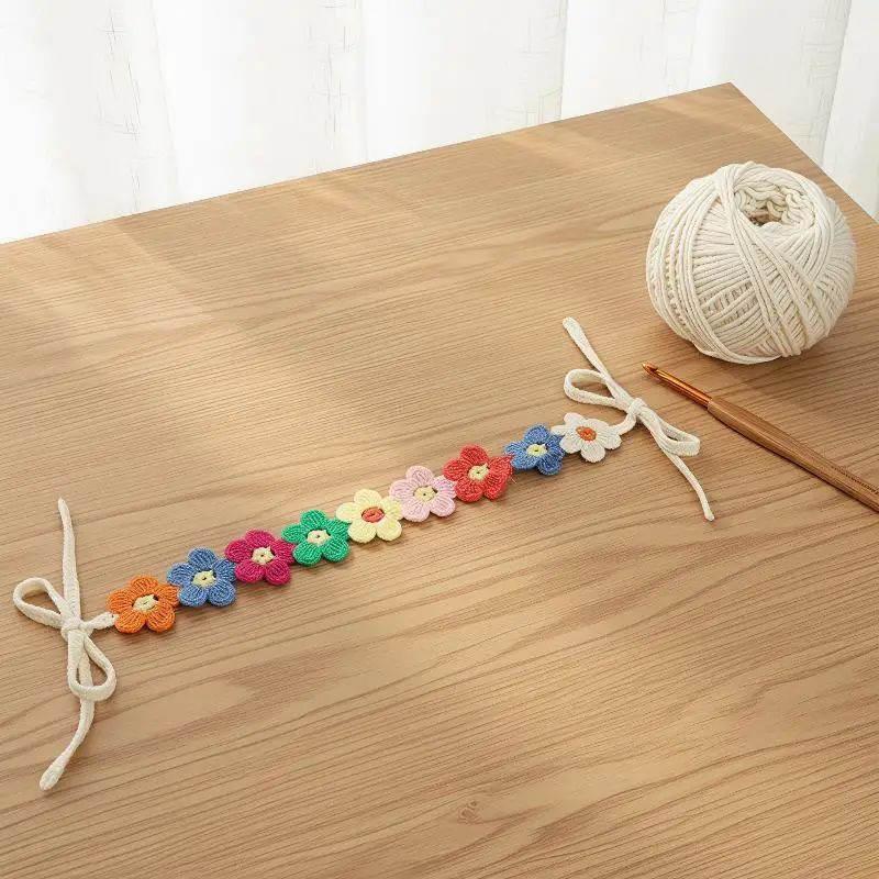 Countryside Flower Print Hair Bands Chic French Hair Scarf for Girls Holiday School Event Hair Accessory