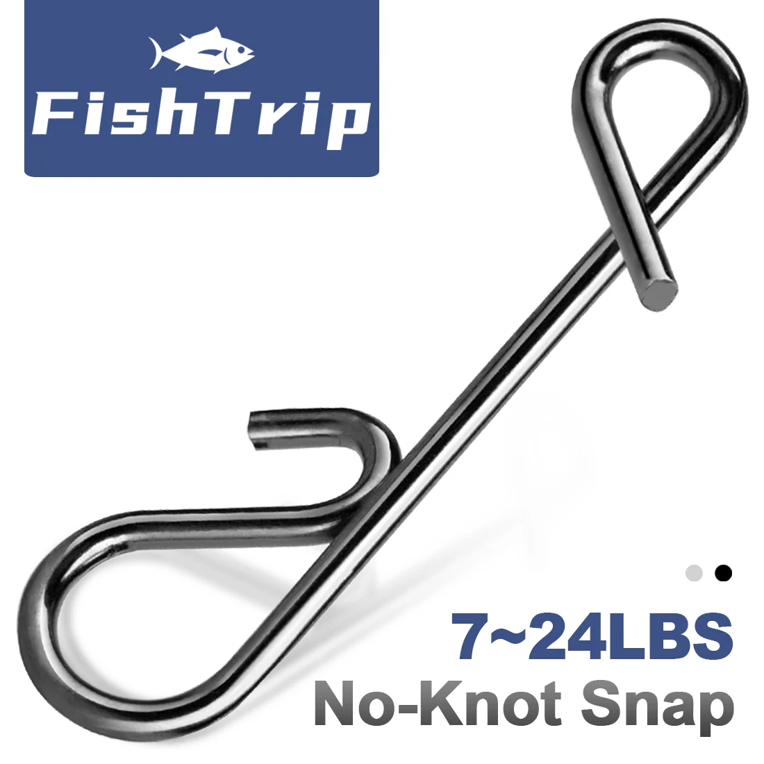 FishTrip 200Pcs No-Knot Snap Fishing Connector Stainless Steels for Quick Assembly & Prepared Leaders