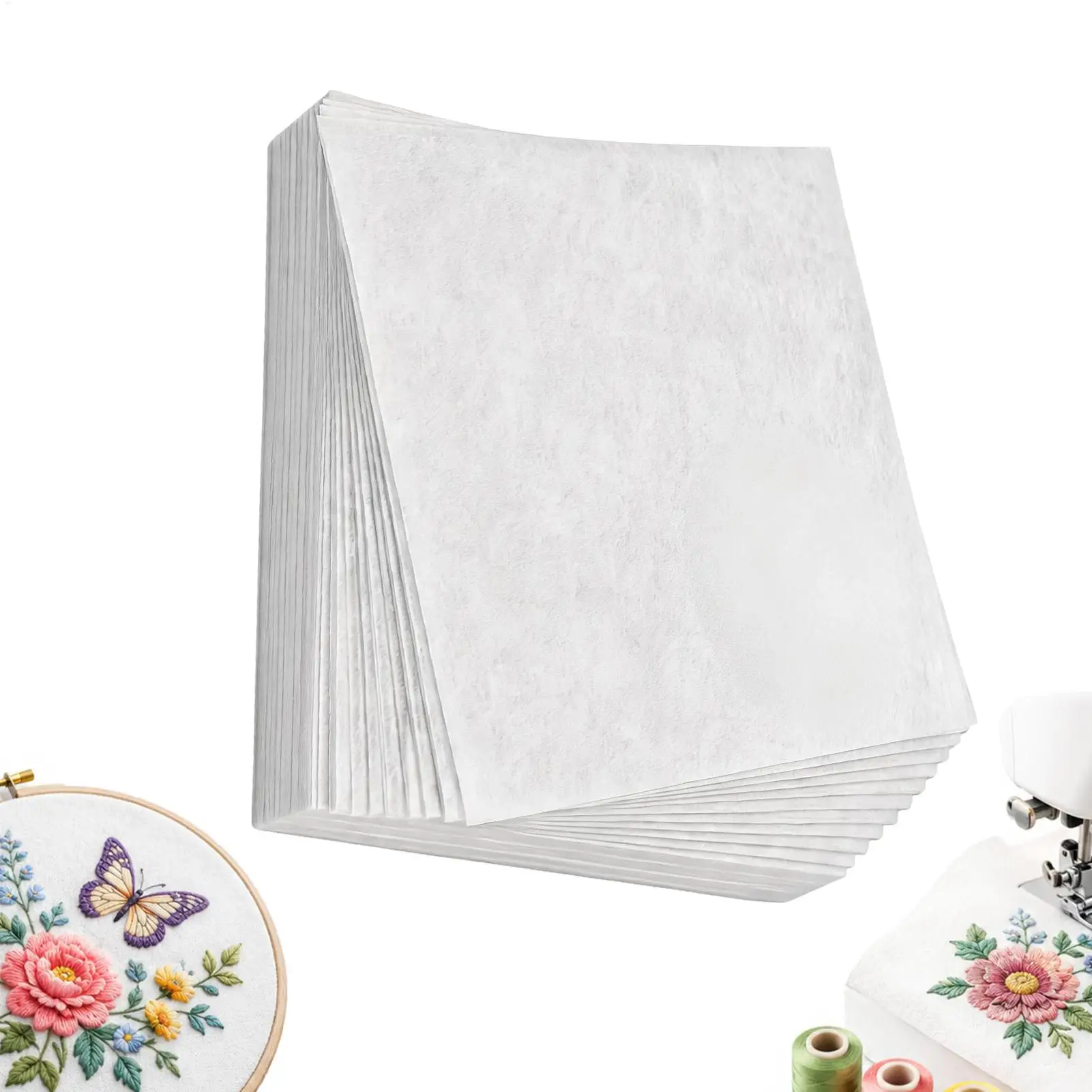 100pcs Water Soluble Embroidery Stabiliser Wash Away Cold Water Soluble Film Water Solute Embroidery Backing DIY Craft Absorbent