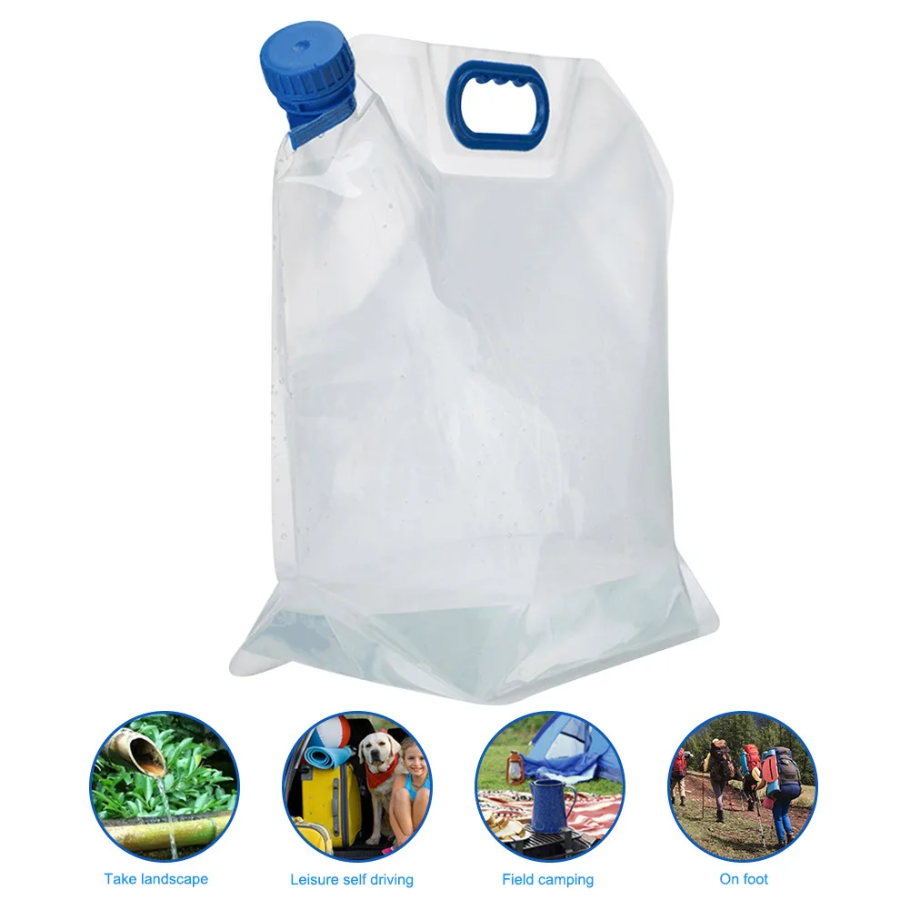 15 L Foldable Water Bottle Portable Reusable Canteen with Handle Drinking Water Bag Eco-Friendly for Biking Hiking Travel