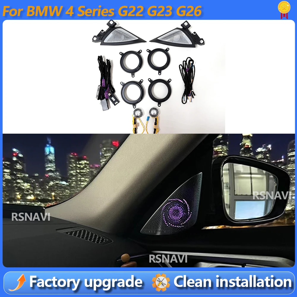 

Ambient Light Speaker Cover For BMW 4 Series G22 G23 G26 11 Colour Upgrade Interior Luminous Kit A-pillar Car Accessories