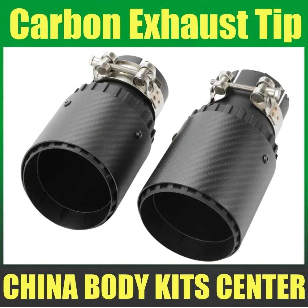 

1 Pcs Car Exhaust Tip For Volkswagen Golf Carbon Fiber Muffler Tip Universal Exhaust Pipe Exhaust System 60mm 63mm Nozzle