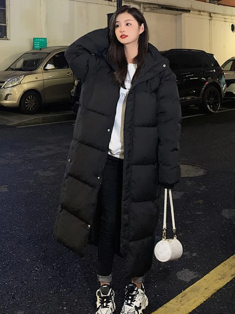 ผู้หญิงเกาหลีฤดูหนาวยาวลงเสื้อแฟชั่นหนาHooded WARM Parkas Coat Casual Homecomingเสื้อผ้าOuterwears