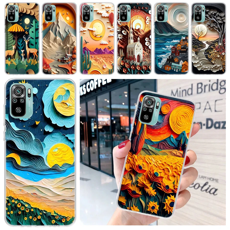 Natural Trees in Mountain Ranges Soft Phone Case for Xiaomi Redmi 12 12C 9 9A 9C 9T 10 10A 10C 8 8A 7 7A 6 6A K70 K60 Pro K40 K2