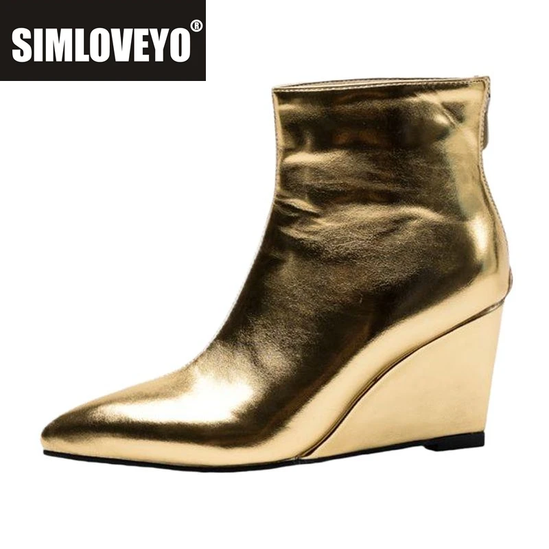 

SIMLOVEYO/женские ботильоны с острым носком на танкетке, на высоком каблуке, размер 44, 45, 46, элегантные женские вечерние ботильоны для свиданий