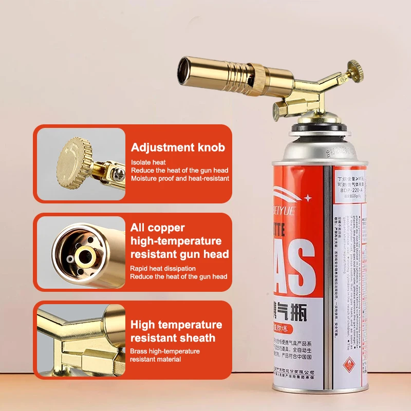 Welding Gas Torch Flame Nozzle Butane Burner Outdoor Camp BBQ Lighter Flamethrower Kitchen Supplies Welding Equipment Portable