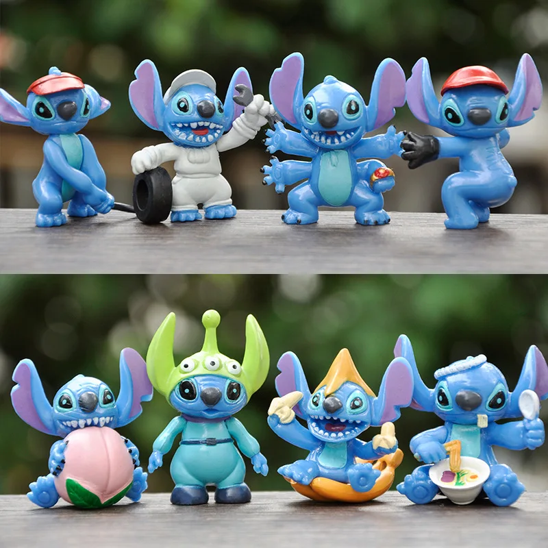 8Pcs/Set Disney Anime Lilo And Stitch Figures Toys Lovely Stitch Action Figurines Model Decoration Toys Kids Gift