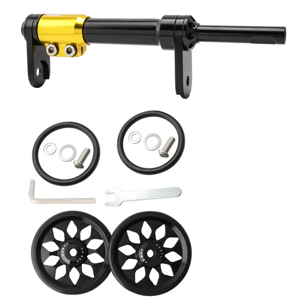 

1Set Heavy Duty Folding Bike Easy Wheel Extension Rod Aluminium Telescopic Bar for Bike Modification Parking Walking Auxiliary