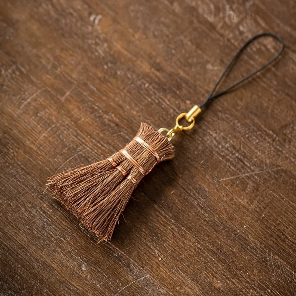 Eco-friendly Traditional Tea Cleaning Brush Natural Handmade Tea Ware Scrubber Portable Vintage Palm Hair Brush Tea Accessories