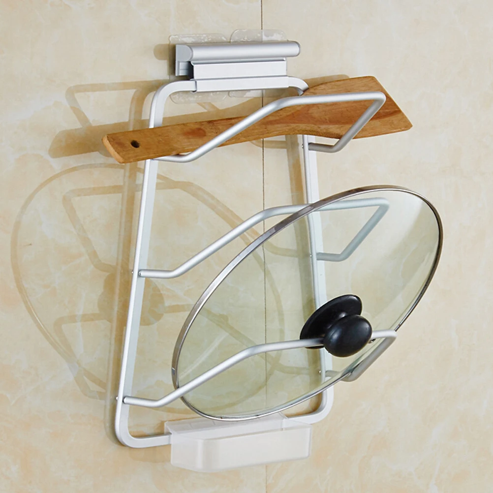 

Space Saving Lid Rack Stand 3 Layer Aluminum Wall Mount Pot Cover Holder Kitchen Cabinet Organizer