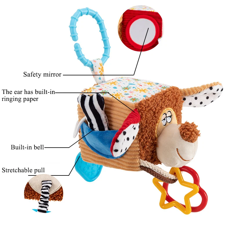 Baby Toys 0 12 Months Animal Hanging Rattle Soft Plush Dolls Strollers Pendant Sensory Toys Newborn Car Seat Crib Mobile Toys