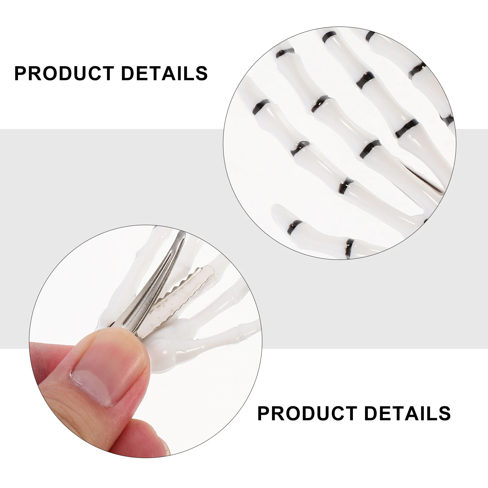 

6Pcs Hairpin Halloween Bone Grip Resin Claw Clip Decorative Accessories Easy Remove Fun H Bone Barrette All Ages