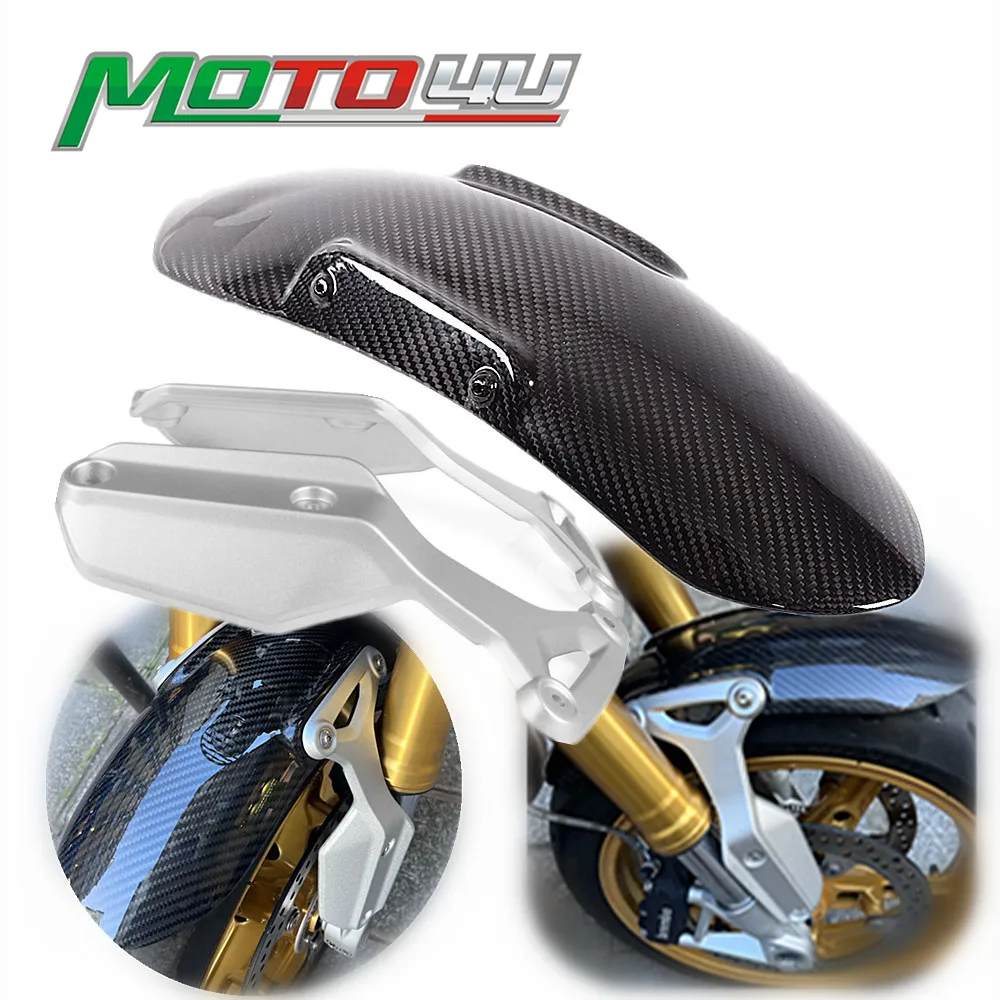 MOTO4U For BMW R NINET R Nine t R 9t 2014 2015 2016 2017 100% Carbon Fiber Front Fender with Aluminum Bracket Cafe Racer