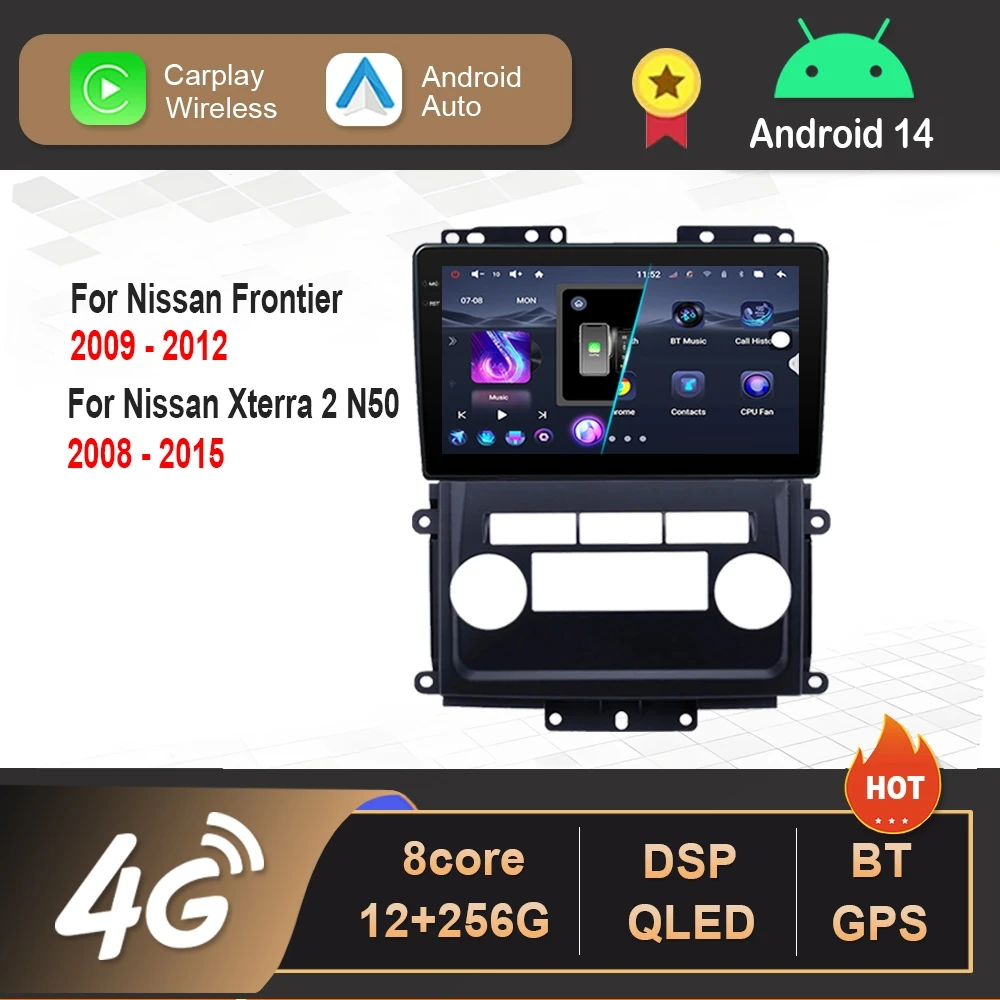 9 ''para Nissan Frontier 2009 2010 - 2012 Nissan Xterra 2 N50 2008 - 2015 Android 14 reproductor Multimedia de vídeo 4G WiFi GPS Navi