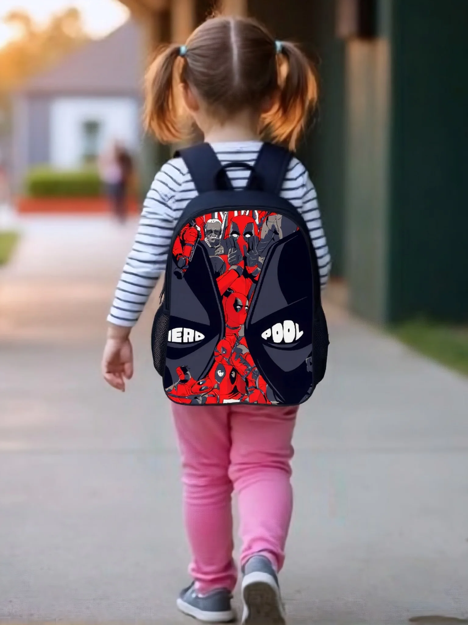 

Deadpool Lightweight Backpack Cartoon Book Bag,Canvas Knapsack Large Capacity Daypack for School