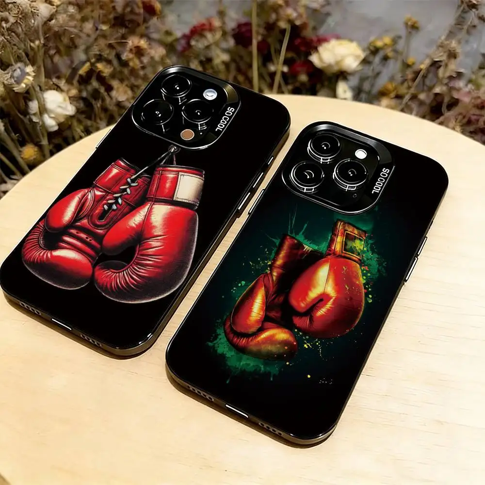 

Boxing Gloves Phone Case For iPhone 17,16,15,14,13,12,11 Plus,Pro Max,XS,Colorful Silver Phone case Funda Cover