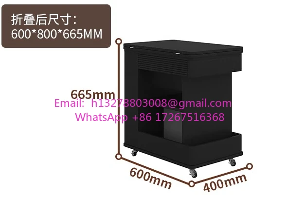 

Modern living room black trolley folding sofa side cabinet