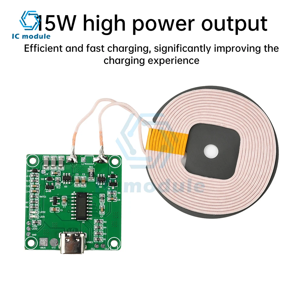 DC 5V 9V 12V 15W Wireless Charging Module Transmitter Module Coil Circuit Board Fast Charging Wireless Charger PCBA DIY Parts