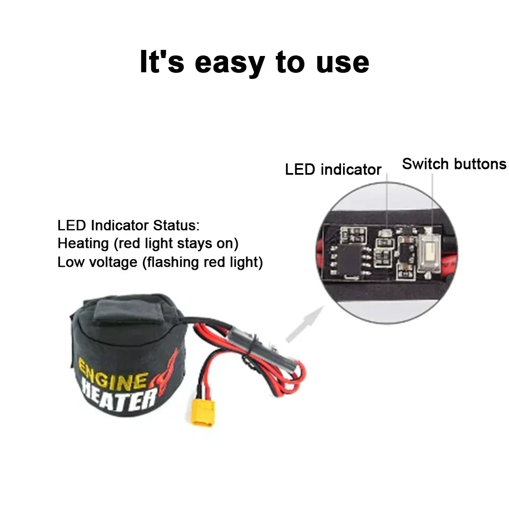 Neue Motorheizung 19-26 RC Nitro Motoren Vorwärmer Motorheizung Monitor Temperaturen für RC Auto Flugzeug Hubschrauber