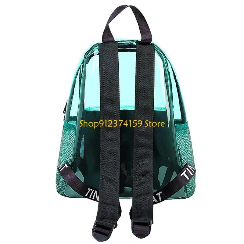 G5AE Women Girls Transparent PVC Backpack Fashion Travel Daypack College Travel School Rucksack