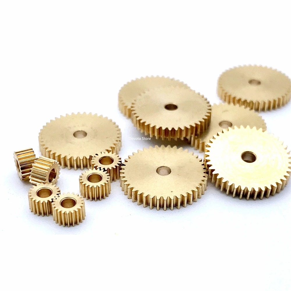 0.3M Mini Copper Gear 28/30/40/41/45/48/60 Teeth 2/3MM DIY Mechanical Copper Spur Gear