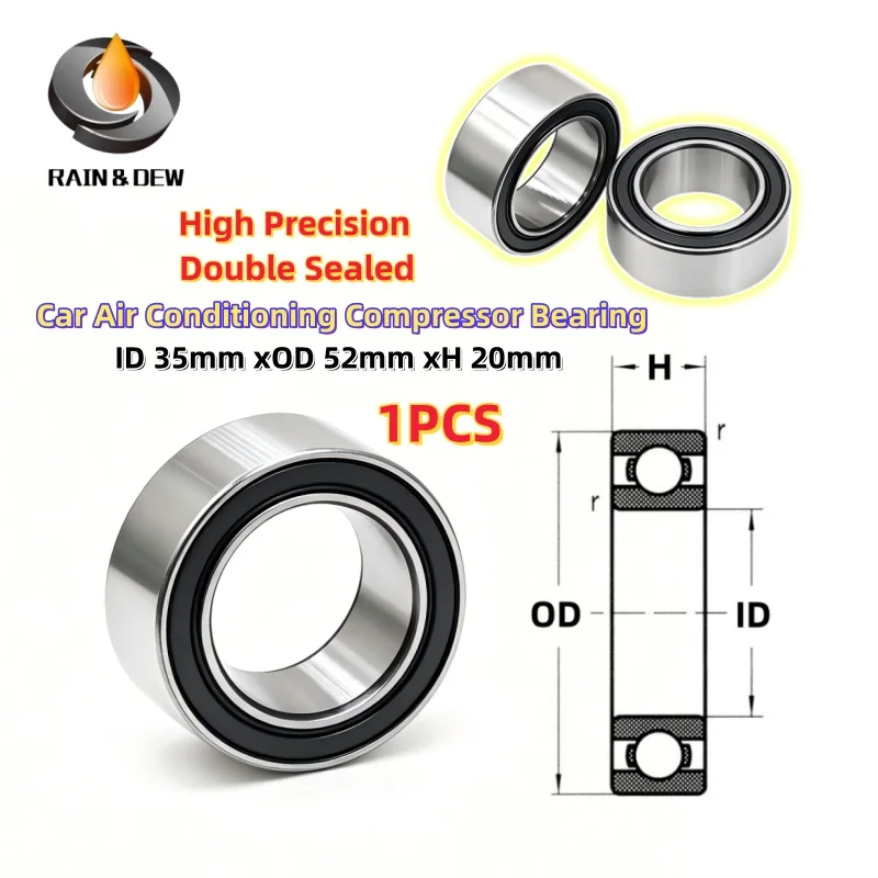 

1PC 35BD5220 Bearing Car Air Conditioning Compressor Bearings Double Sealed 35*52*20 MM ABEC-7 355220 2RS