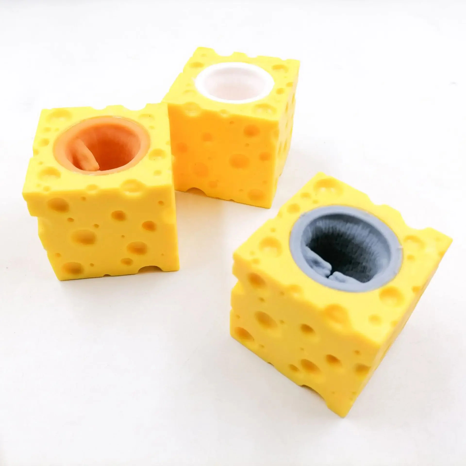 Gift Pop Up Funny Mouse and Cheese Block Squeeze Anti-stress Toy Hide and Seek Figures Stress Relief Fidget Toys for Kids Adult