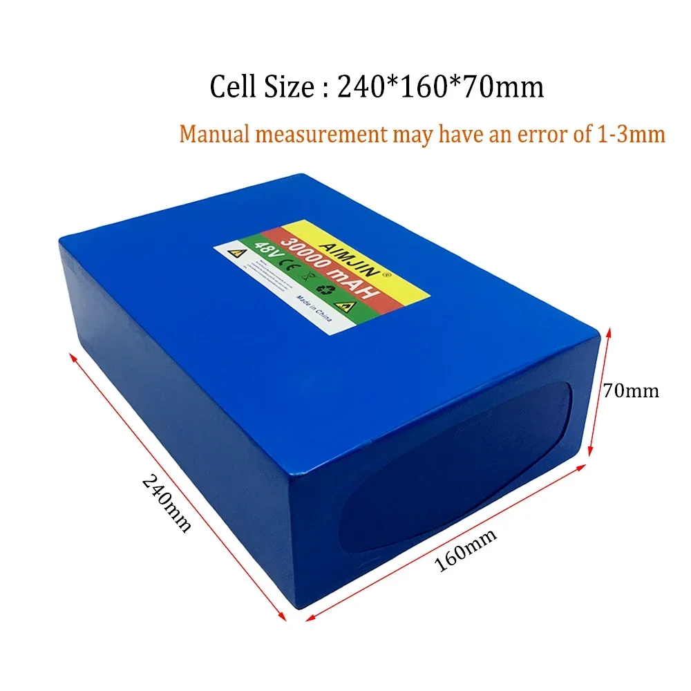 13S8P 48V 30Ah lithium battery for electric scooters, mountain bikes 250-800W+54.6V 2A charger