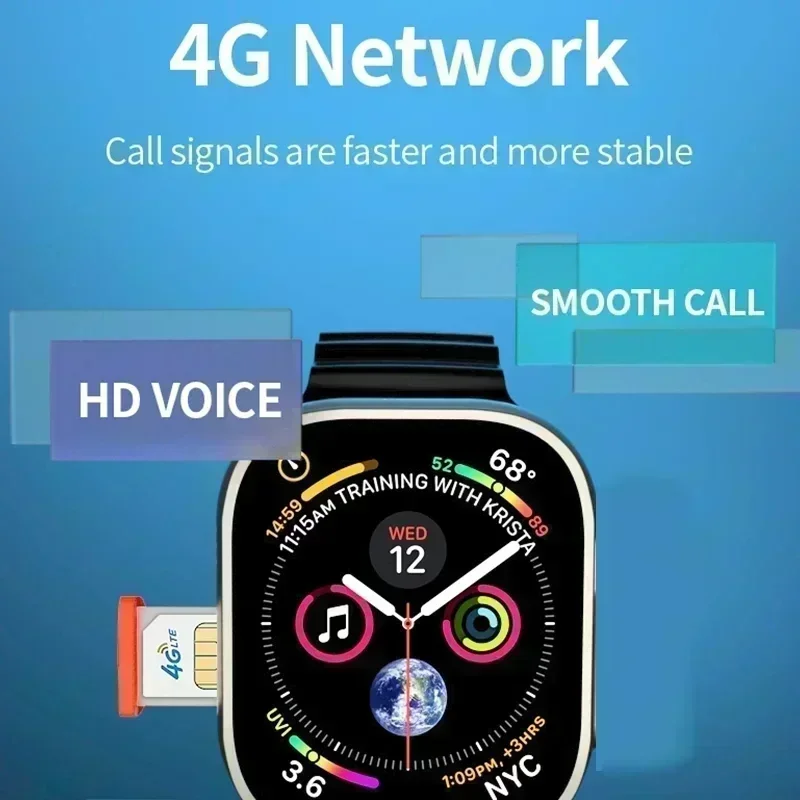 "Android Smartwatch B31 5G Network SIM Card 2.2 بوصة Amoled GPS WIFI Global Call Smart Watch Men Ultra 4g SIM Card"