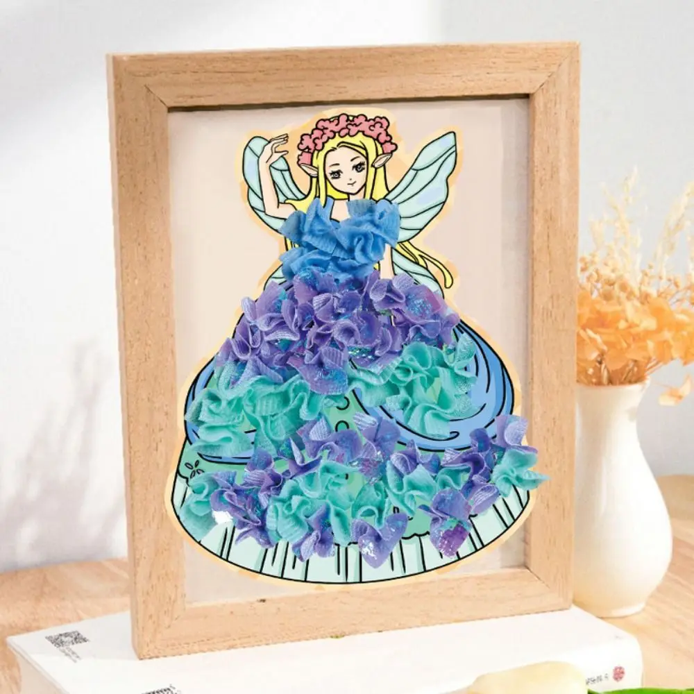 Fun Craft Toy DIY Painting Sticker Educational Princess Fairy Magical Art Toy Handmade Dress Up Game Gift