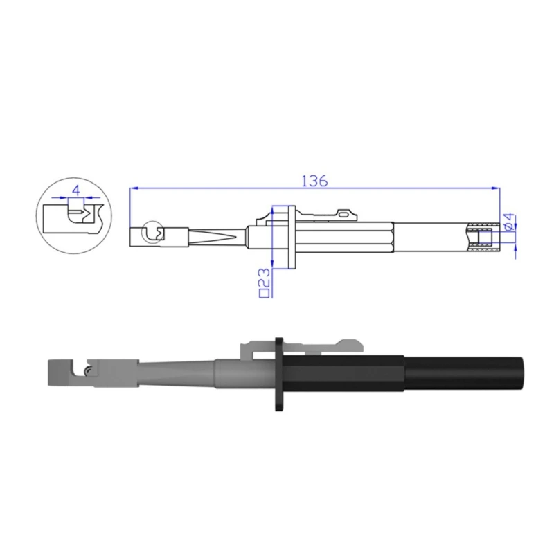 Pair Not Damaging Piercing Hook with 4mm Ports Multifunction Test Hook Electronic Engineer Tool for Electronic Repairs M4YD