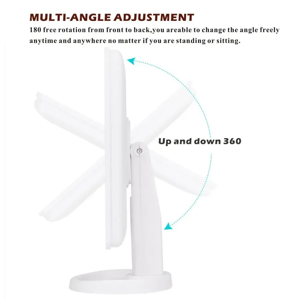 Espelho de maquiagem led iluminado espelho de mesa cosmética com luz para compõem luz ajustável 16/22 espelhos de suporte de tela de toque